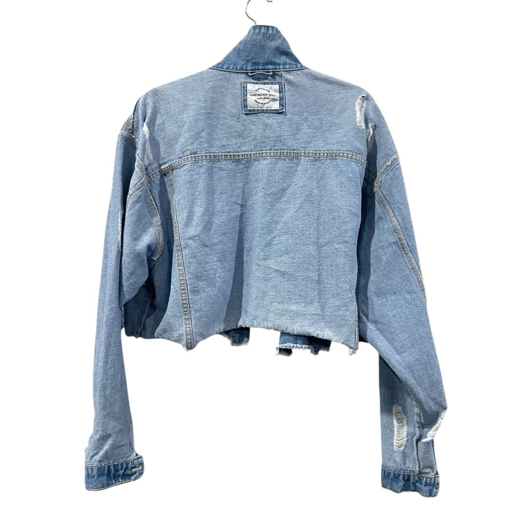 American Bazi Cropped Denim Jacket, 100% Cotton, Size 1X - Picture 6 of 11